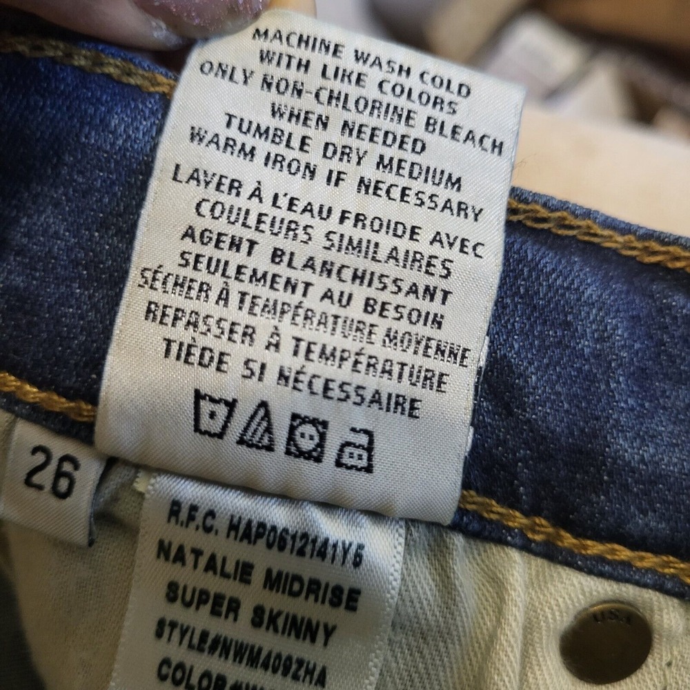 Hudson's‎ Blue Jeans, Natalie Mid Rise,  Distressed, Super Skinny, Women Size 26 - Picture 5 of 9